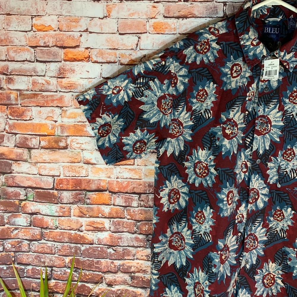 NWT BLEU by Arrow Hawaiian Shirt In Large🌺 - Picture 4 of 8